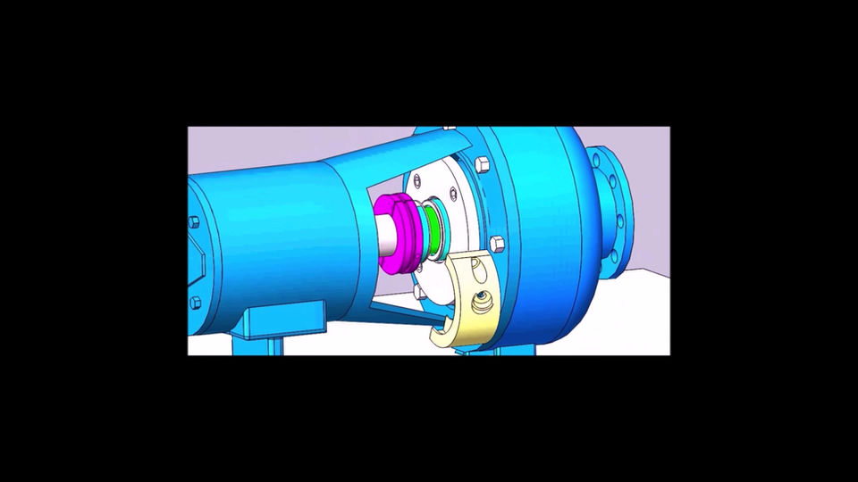 "Semi Split" tamar seal on a centrifugal pump